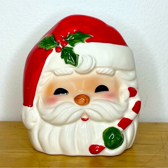 Norcrest Other - Vintage Norcrest Santa Claus Napkin Christmas Card Holder 4” Ceramic Japan